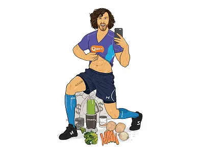 GQ: How to spot the Fitstagrammer fitstagram gq illustration legday moneybags nutribullet quorn selfie six pack vegetables
