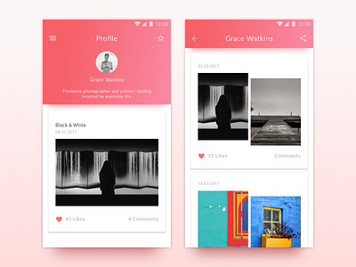 Photography app app comments gallery images likes photography vibrant