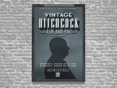 Vintage Hitchcock Theater Poster hitchcock poster theater poster vintage typography