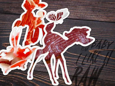 Baby I like it raw 🦀🐑 krab meat mutton odb silhouette stickers venison wu tang