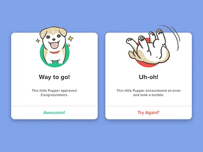 UI :: 011 - Success / Error Message aiko kuninoi cute error message modal shiba success ui