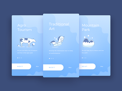 Onboarding for Purworejo Tourism Apps blue onboarding park tourism vacation