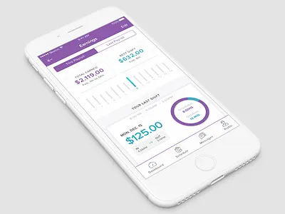 Earnings screen app design mobile ui