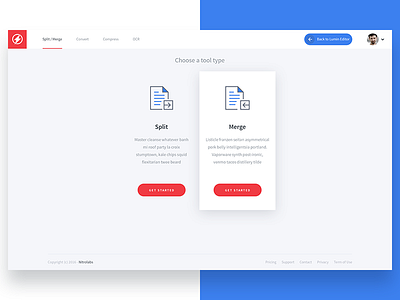 PDF's Tools app clean clear interface pdf tools ui ux web app web design website