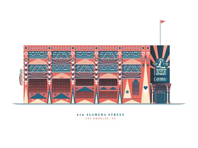 Angel City Brewery architecture building city down the street down the street designs dtla dts illustration la los angeles poster print