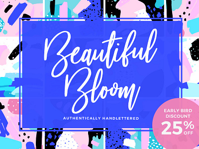 [-25% Intro] Beautiful Bloom Typeface craft creative font fonts hand handwriting handwritten inspiration logo original typeface
