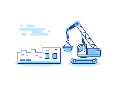 Construction illustration building construction crane illustration stroke