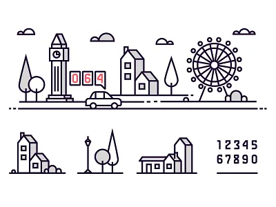 Lines for Animation car counter miles travel