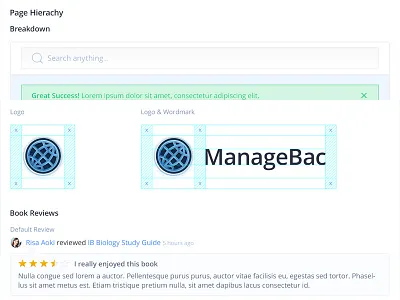 Pages, Avatars/Logos, Notes & Comments avatars footer guide header interface logos notes comments pages style ui
