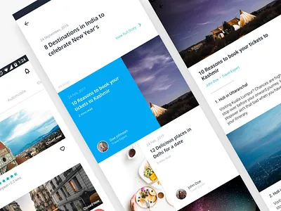 Blogs on mobile android app application blog business detail neat product ui white