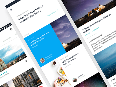Blogs on mobile android app application blog business detail neat product ui white