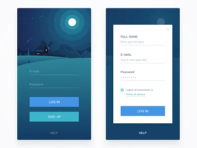001 Log in & Sing up app data icon illustration ios iphone ui