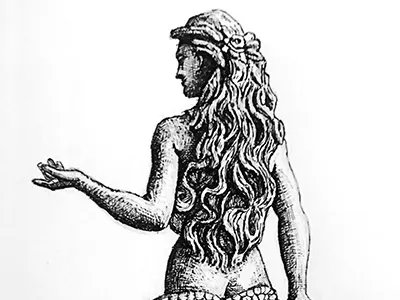 Mermaid drawing illustration pen and ink sketch