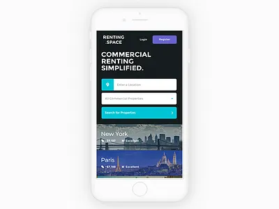 Property Renting — Home flat ios listing minimal modern property real estate renting