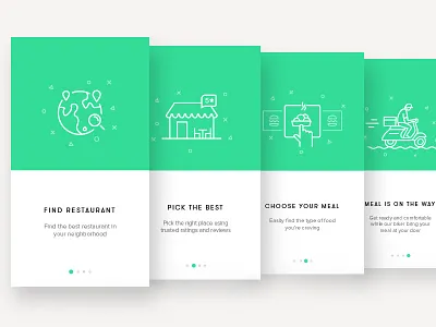 Onboarding Screens - Restaurant App app illustration mobile onboarding restaurant search steps tutorial walkthrough web