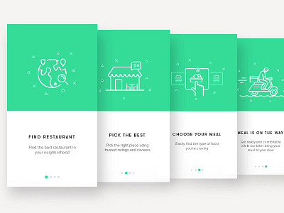 Onboarding Screens - Restaurant App app illustration mobile onboarding restaurant search steps tutorial walkthrough web