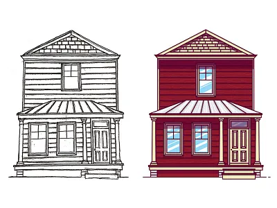 My House home house my house sketch to vector small home