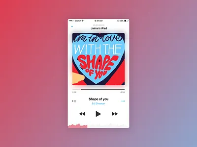 Bluetooth audio player/receiver cover gradient ios7 iphone iphone 7 long shadow music native player sound wave