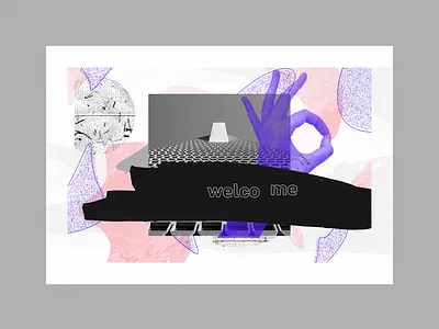 Welcome card abstract branding card employee illustration invite office print welcome