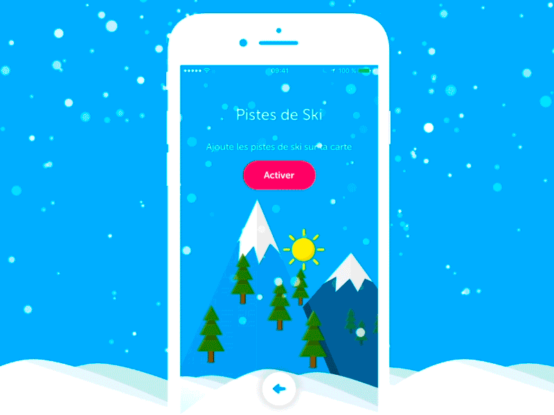 ❄️ Zenly ski maps ❄️ animation illustration map mountain particular ski slope snow winter
