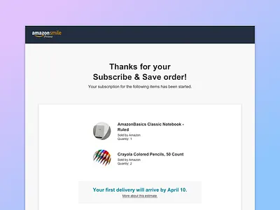 AmazonSmile Subscribe and Save Email amazon email