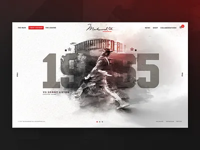 Muhammad Ali Landing Page boxing illustration layout muhammed nav photoshop psd typography ui ux web