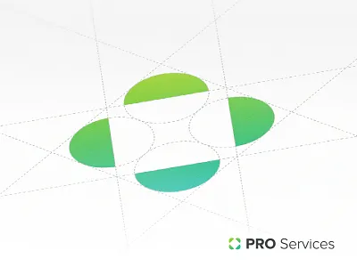 Pro Services Logo circle design grid icon identity logo mark mockup shapes symbol type typography