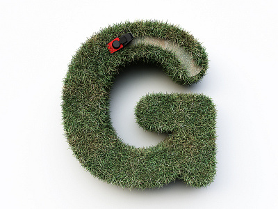 G[rass] 3d 3dsmax after effects animation design font grass lettering render webshocker