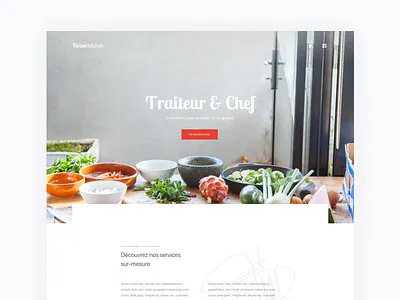 Housekitchen 2017 pt.2 chef clean cooking food home landing minimal red web webdesign white