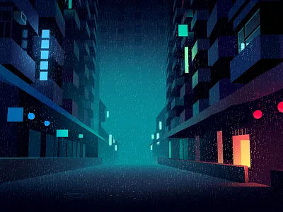 GONE.23 city drive futur gone illustration light neon rain retro traveli