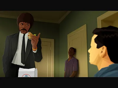 Big Kahuna Burger cinema design fiction food illustration movie poly project pulp tarantino