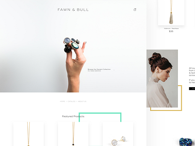 Fawn & Bull brand bull fawn jewelry landing page minimal website