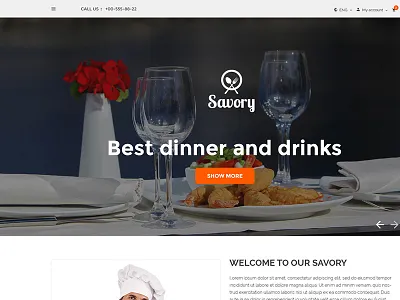 Savory – Restaurant and Cafe PSD Template bakery cafe coffee cookies food hotel restaurants