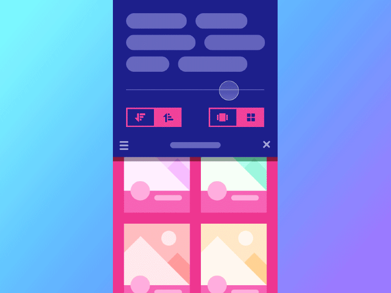 Compound Settings animation app filters gif interaction ios low fidelity mobile principle switcher ui ux