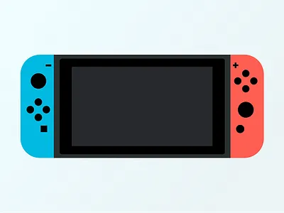 Nintendo Switch blue flat design illustration nintendo red switch