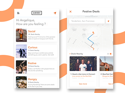 Moodi app deal design feelings moods ui ux