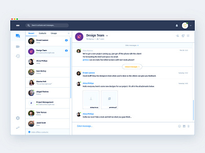 Messenger App UI - full desktop view app chat concept dailyui day 13 desktop messaging ui user interface