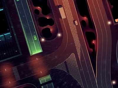 GONE.31 city drive futur gone illustration light neon rain retro traveli