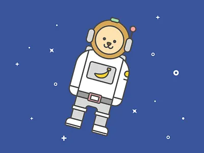 Astronaut Monkey animal astronaut cute line monkey space spacesuit