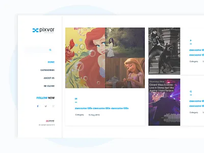 X-Blog blog filter items layout menu onepage post social type ui ux whit