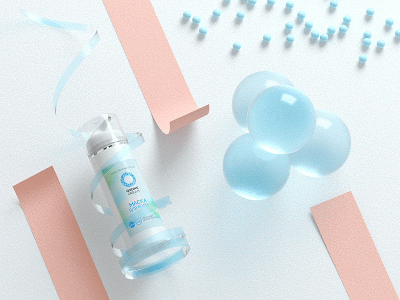 Hair Care Cosmetic Line 3d ad can care cosmetics cream hair promo treatment tube