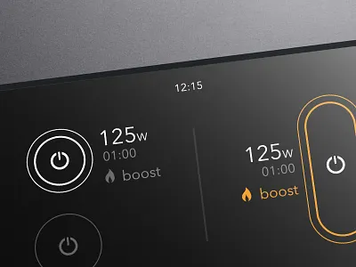 Cooktop Control panel controls design ui