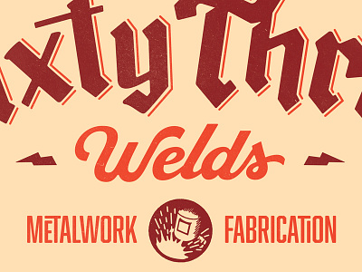 Sixtythree Rebound Copy blackletter bolts lettering sparks type typography welding