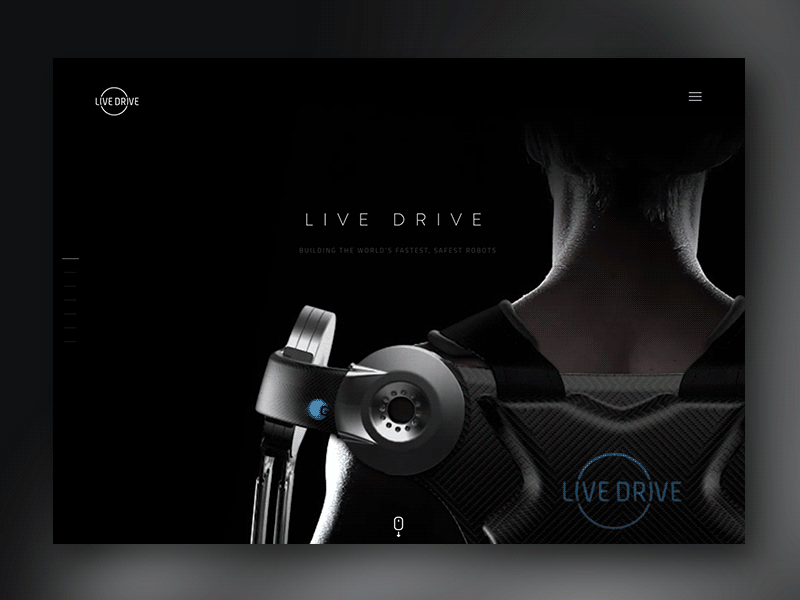 Genesis LiveDrive black dark site robotics robots ui web design website