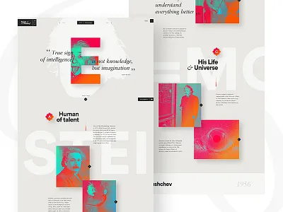Time Magazine — Portrait Details design einstein elegant flat magazine minimal news one page time ui ux webdesign