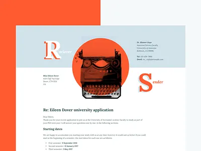 Letter. How often to practice to learn a new craft? freebie front end html interface letter sketch type typing machine typography ui ux website