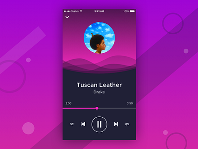 Daily UI #002 concept dailyui drake ios iphone mobile music player ui