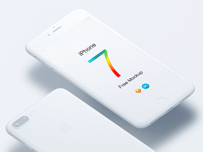 Free iPhone 7 Mockup (Trendy) apple download free iphone iphone 7 mock up mockup photoshop psd sketch