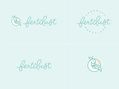 Fertilust - Secondary Logos bird branding food identity illustration lettering logo logotype mark pastel quail wellness