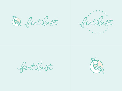 Fertilust - Secondary Logos bird branding food identity illustration lettering logo logotype mark pastel quail wellness